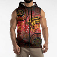 Papua New Guinea Sleeveless Zip Hoodie Birds Of Paradise With Aboriginal Pattern LT05 - Polynesian Pride
