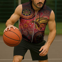 Papua New Guinea Sleeveless Zip Hoodie Birds Of Paradise With Aboriginal Pattern LT05 - Polynesian Pride