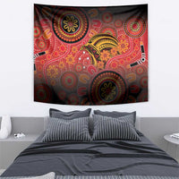 Papua New Guinea Tapestry Birds Of Paradise With Aboriginal Pattern - Polynesian Pride