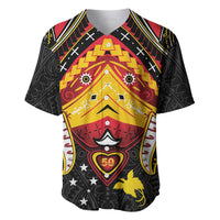 Papua New Guinea Independence Day Baseball Jersey Tribal Mask LT05 Red - Polynesian Pride