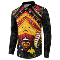Papua New Guinea Independence Day Button Sweatshirt Tribal Mask LT05 - Polynesian Pride