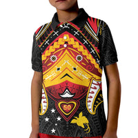 Papua New Guinea Independence Day Kid Polo Shirt Tribal Mask - Polynesian Pride