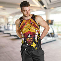 Papua New Guinea Independence Day Men Tank Top Tribal Mask LT05 Red - Polynesian Pride