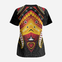 Papua New Guinea Independence Day Scrub Top Tribal Mask LT05 - Polynesian Pride