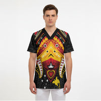 Papua New Guinea Independence Day Scrub Top Tribal Mask LT05 - Polynesian Pride