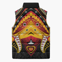 Papua New Guinea Independence Day Sleeveless Puffer Jacket Tribal Mask LT05 - Polynesian Pride