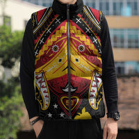Papua New Guinea Independence Day Sleeveless Puffer Jacket Tribal Mask LT05 - Polynesian Pride
