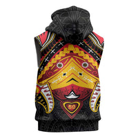 Papua New Guinea Independence Day Sleeveless Zip Hoodie Tribal Mask LT05 - Polynesian Pride