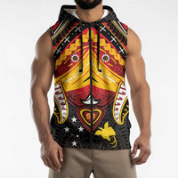 Papua New Guinea Independence Day Sleeveless Zip Hoodie Tribal Mask LT05 - Polynesian Pride