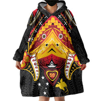 Papua New Guinea Independence Day Wearable Blanket Hoodie Tribal Mask LT05 - Polynesian Pride