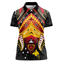 Papua New Guinea Independence Day Women Polo Shirt Tribal Mask LT05 Female Red - Polynesian Pride