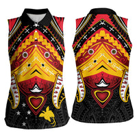 Papua New Guinea Independence Day Women Sleeveless Polo Shirt Tribal Mask LT05 - Polynesian Pride