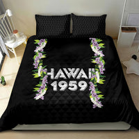 Hawaii Statehood Day Bedding Set Kakau Pattern With Maile Pikake Honohono Lei
