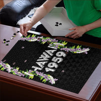 Hawaii Statehood Day Puzzle Kakau Pattern With Maile Pikake Honohono Lei