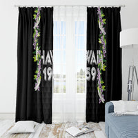 Hawaii Statehood Day Window Curtain Kakau Pattern With Maile Pikake Honohono Lei