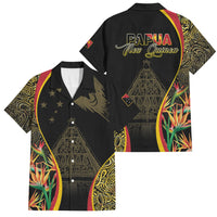 Papua New Guinea Hapi De Bilong Indipendens Family Matching Mermaid Dress and Hawaiian Shirt Special Style LT05 Dad's Shirt - Short Sleeve Black - Polynesian Pride