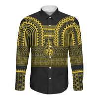 Philippines Filipinos Long Sleeve Button Shirt Igorot Tribal Pattern Black