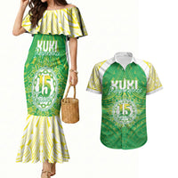 Kuki Independence 2026 Couples Matching Mermaid Dress and Hawaiian Shirt Cook Islands 15 Finest Green Version