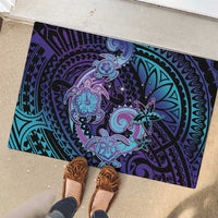 Hawaii Makahiki Turtle Rubber Doormat Spiral Polynesian Tattoo LT05 - Polynesian Pride