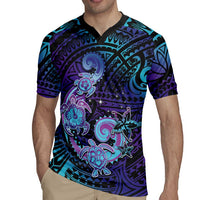 Hawaii Makahiki Turtle Rugby Jersey Spiral Polynesian Tattoo LT05 - Polynesian Pride