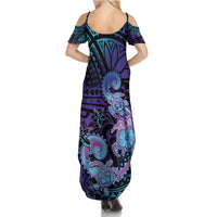 Hawaii Makahiki Turtle Summer Maxi Dress Spiral Polynesian Tattoo LT05 - Polynesian Pride