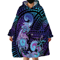 Hawaii Makahiki Turtle Wearable Blanket Hoodie Spiral Polynesian Tattoo LT05 - Polynesian Pride