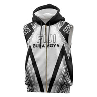 Custom Bula Fiji Football Sleeveless Zip Hoodie Go Champions LT05 White - Polynesian Pride