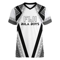 Custom Bula Fiji Football Women V-Neck T-Shirt Go Champions - Polynesian Pride