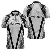 Custom Bula Fiji Football Zipper Polo Shirt Go Champions LT05 - Polynesian Pride