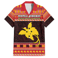 Papua New Guinea Christmas Family Matching Summer Maxi Dress and Hawaiian Shirt Santa Raggiana LT05 Dad's Shirt - Short Sleeve Red - Polynesian Pride
