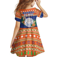 Marshall Islands Christmas Family Matching Summer Maxi Dress and Hawaiian Shirt Marshallese Seal Meddi Kirijmoj