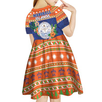 Marshall Islands Christmas Kid Short Sleeve Dress Marshallese Seal Meddi Kirijmoj