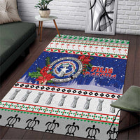 Northern Mariana Islands Christmas Area Rug Poinsettia Filis Pasgua LT05 Blue - Polynesian Pride