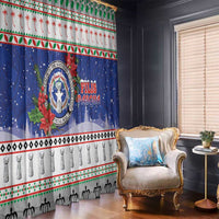Northern Mariana Islands Christmas Window Curtain Poinsettia Filis Pasgua
