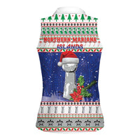 Northern Mariana Islands Christmas Women Sleeveless Polo Shirt Poinsettia Filis Pasgua