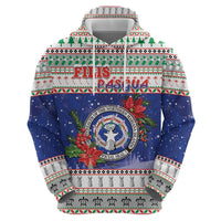 Northern Mariana Islands Christmas Zip Hoodie Poinsettia Filis Pasgua