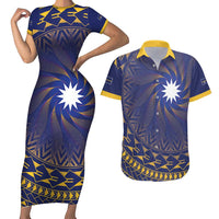 Nauru Angam Day Couples Matching Short Sleeve Bodycon Dress and Hawaiian Shirt Polynesian Tribal Pattern Unique Style - Polynesian Pride