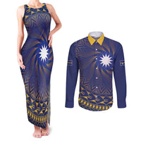 Nauru Angam Day Couples Matching Tank Maxi Dress and Long Sleeve Button Shirt Polynesian Tribal Pattern Unique Style - Polynesian Pride