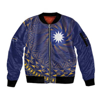 Nauru Angam Day Sleeve Zip Bomber Jacket Polynesian Tribal Pattern Unique Style - Polynesian Pride