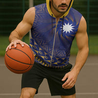 Nauru Angam Day Sleeveless Zip Hoodie Polynesian Tribal Pattern Unique Style LT05 - Polynesian Pride