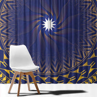 Nauru Angam Day Window Curtain Polynesian Tribal Pattern Unique Style - Polynesian Pride