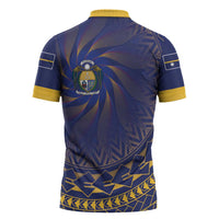 Nauru Angam Day Zipper Polo Shirt Polynesian Tribal Pattern Unique Style LT05 - Polynesian Pride