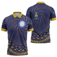 Nauru Angam Day Zipper Polo Shirt Polynesian Tribal Pattern Unique Style LT05 - Polynesian Pride