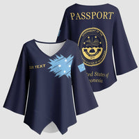 Personalised Federated States Of Micronesia Kimono Sleeve Blouse FSM Passport - Polynesian Pride