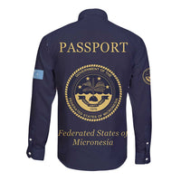 Personalised Federated States Of Micronesia Long Sleeve Button Shirt FSM Passport - Polynesian Pride