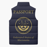 Personalised Federated States Of Micronesia Sleeveless Puffer Jacket FSM Passport - Polynesian Pride