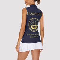 Personalised Federated States Of Micronesia Women Sleeveless Polo Shirt FSM Passport - Polynesian Pride