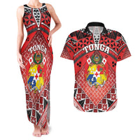 Personalised Tonga Constitution Day Couples Matching Tank Maxi Dress and Hawaiian Shirt 150 Years Jubilee - Polynesian Pride