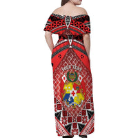 Personalised Tonga Constitution Day Family Matching Off Shoulder Maxi Dress and Hawaiian Shirt 150 Years Jubilee - Polynesian Pride