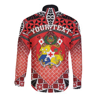 Personalised Tonga Constitution Day Long Sleeve Button Shirt 150 Years Jubilee - Polynesian Pride